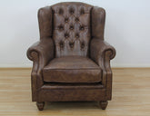 Claverdon  Wingback chair Semi-Aniline Leather, Galveston Hide